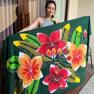 New Design Rayon Sarong Hand Painted Flower Design High Quality